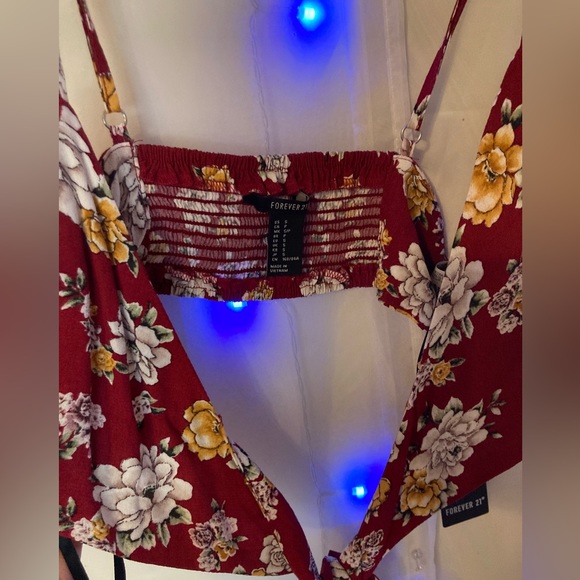 Floral print tie crop top - Picture 3 of 3